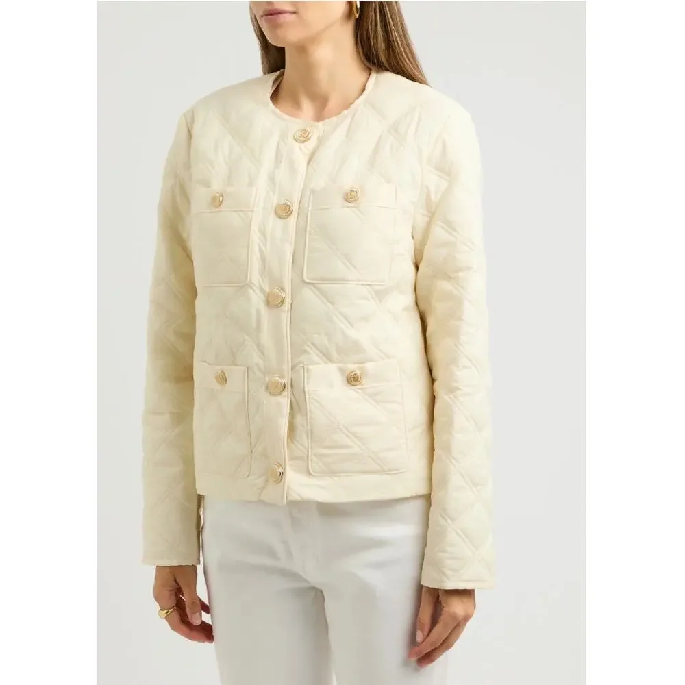 Veronica Beard‎ Shalia Quilted Jacket in Ivory